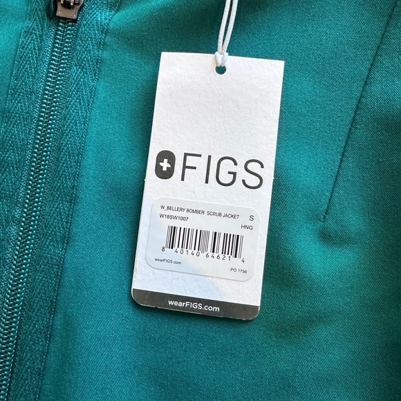 NWT Figs Hunter Green Bellary scrub jacket Size Small - Picture 2 of 3